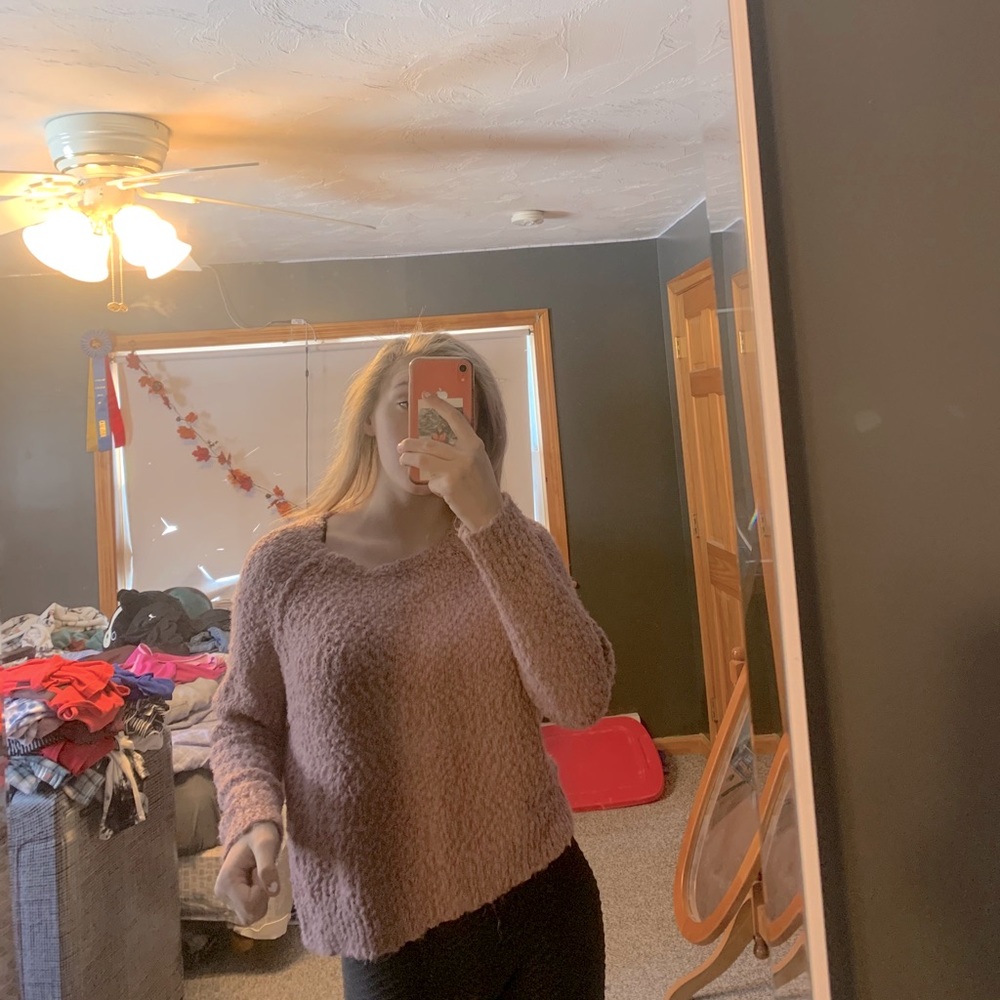 Pink hippie rose sweater